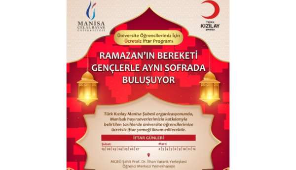 Kızılay'dan üniversitelilere ramazan sofrası
