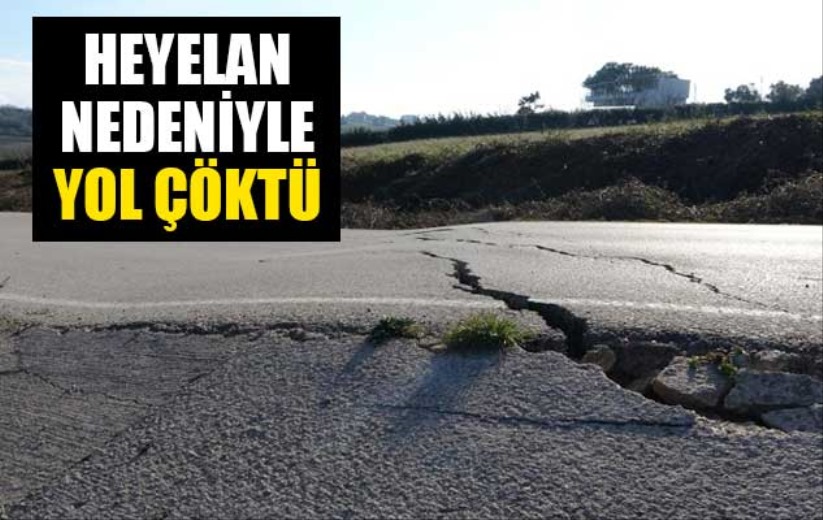 Heyelan nedeniyle yol çöktü
