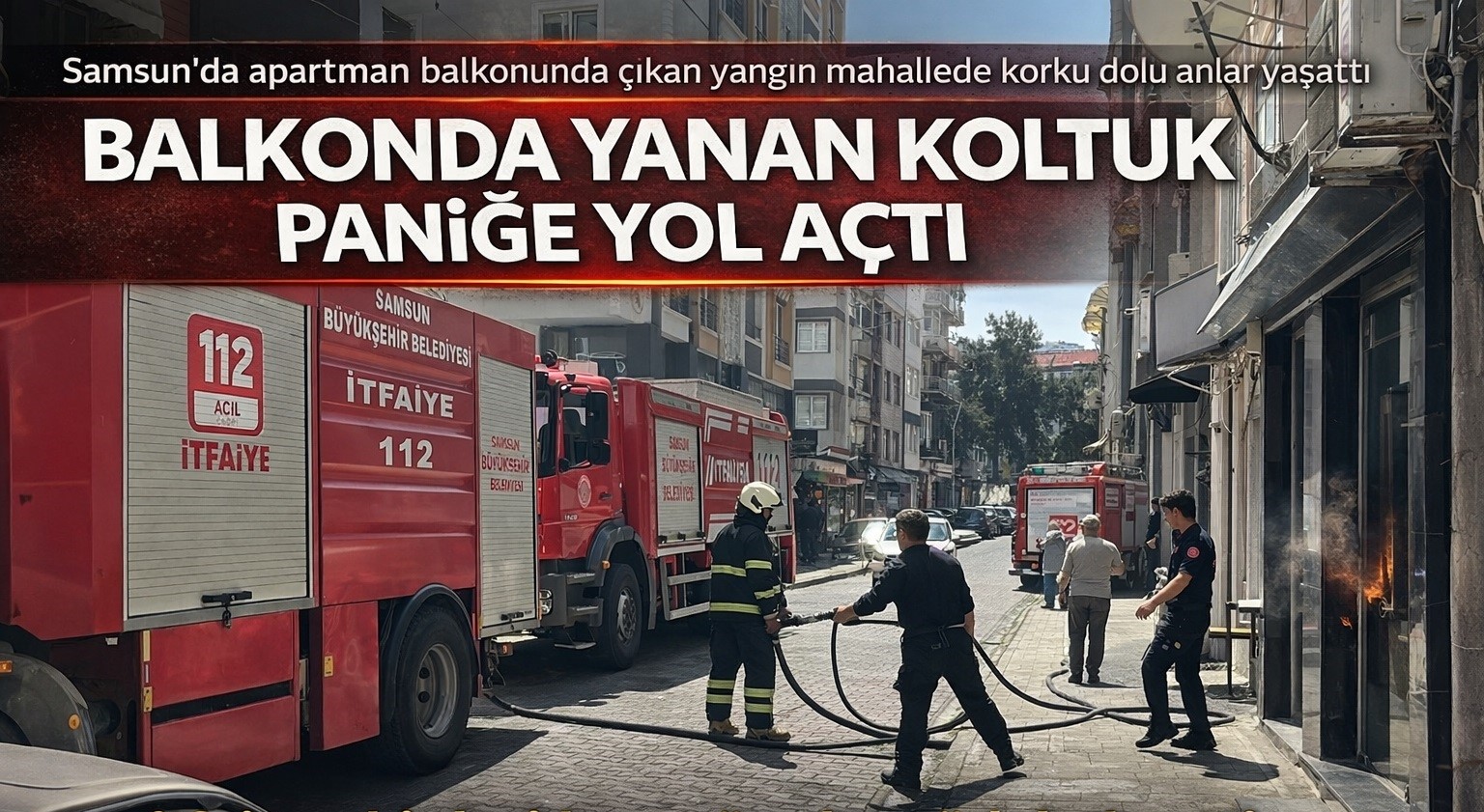 Balkonda yanan koltuk paniğe yol açtı