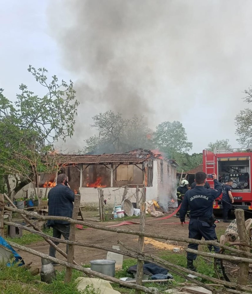 Samsun'da çıkan yangında ev küle döndü