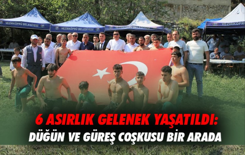 Samsun'da 6 asırlık gelenek yaşatıldı: Düğün ve güreş coşkusu bir arada