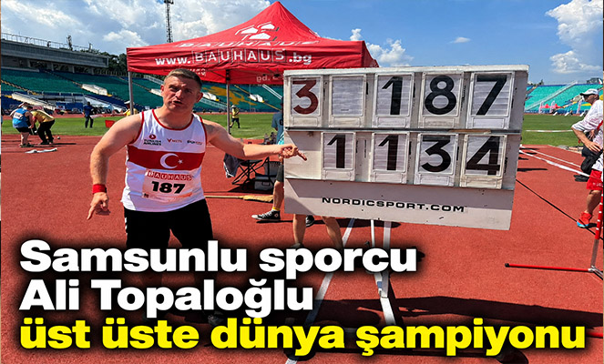 Samsunlu sporcu Ali Topaloğlu üst üste dünya şampiyonu
