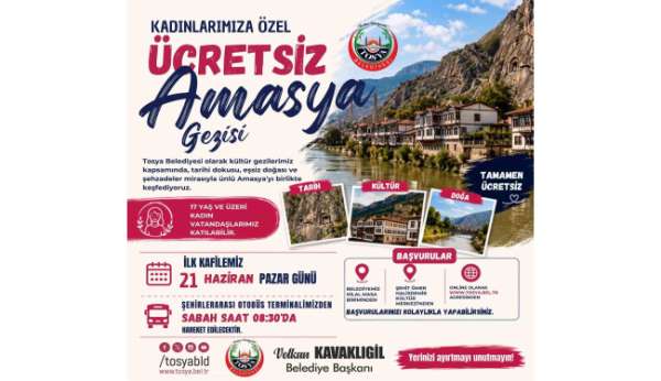 Tosya Belediyesi'nden kadınlara ücretsiz Amasya gezisi