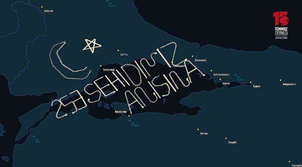 15 Temmuz şehitleri anısına İHA'lardan 253 kilometrelik rotada ay-yıldızlı radar izi