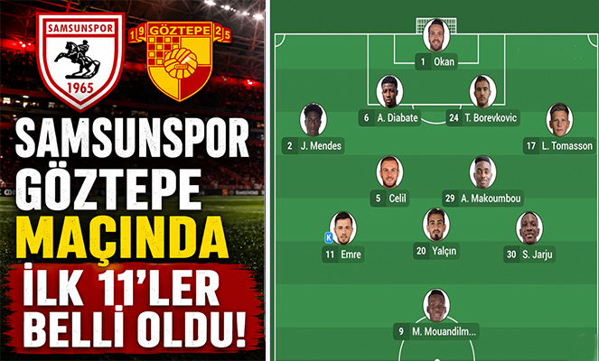 Samsunspor - Göztepe Maçında İlk 11'ler Belli Oldu!