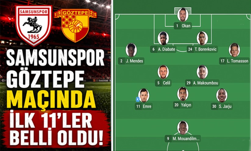 Samsunspor - Göztepe Maçında İlk 11'ler Belli Oldu!