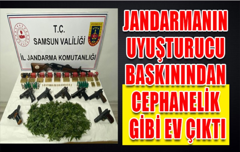 Jandarmanın uyuşturucu baskınından cephanelik gibi ev çıktı