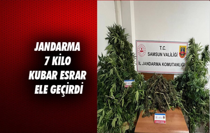 Samsun'da jandarma 7 kilo kubar esrar ele geçirdi