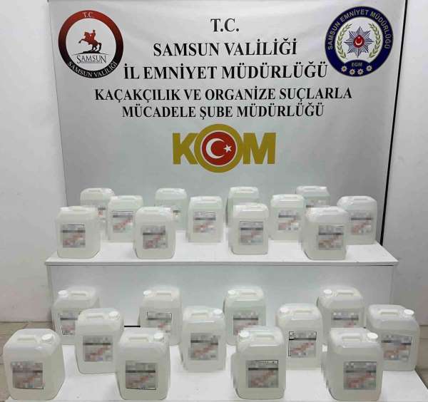 Samsun'da 120 litre etil alkol ele geçirildi