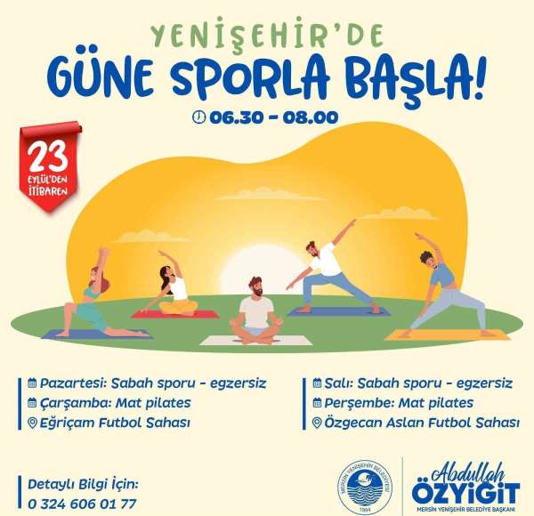 Yenişehir Belediyesinin sabah sporu ve mat plates etkinlikleri başlıyor