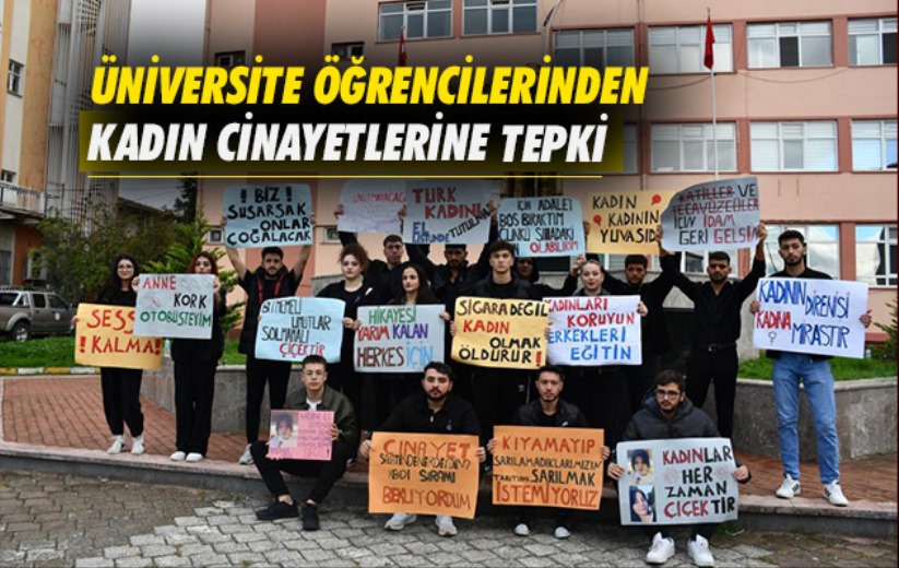 Samsun'da üniversite öğrencilerinden kadın cinayetlerine tepki