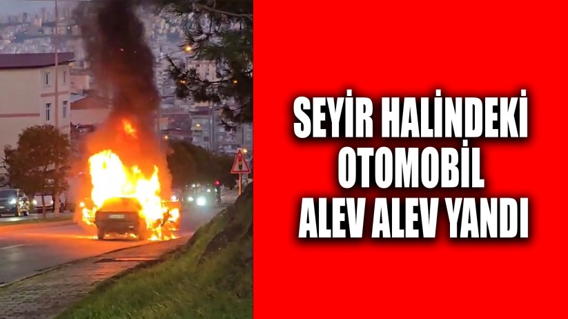 Seyir halindeki otomobil alev alev yandı