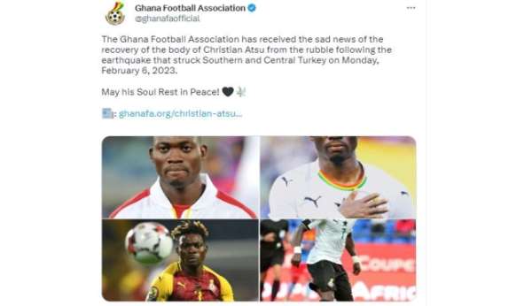 Gana Futbol Federasyonu'ndan Atsu için taziye mesajı