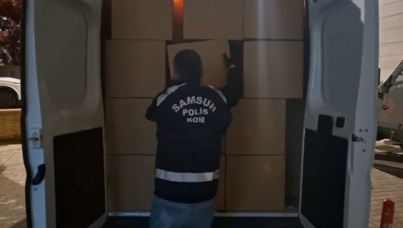 Samsun'da 1 milyon 920 bin adet kaçak makaron ele geçirildi