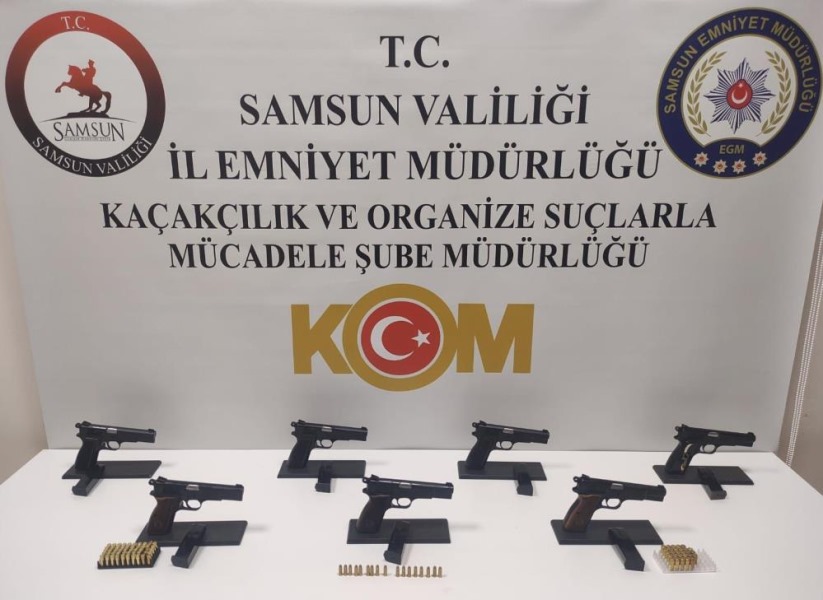 Samsun'da 7 adet tabanca ele geçirildi: 3 gözaltı