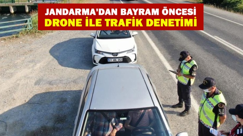 Jandarma'dan bayram öncesi drone ile trafik denetimi