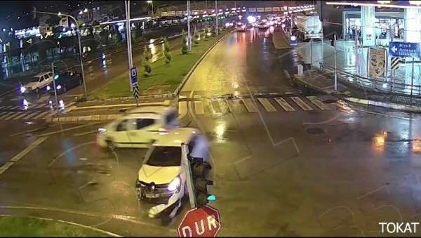Tokat'ta trafik kazaları kameralara yansıdı