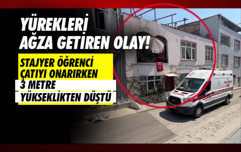 Samsun'da stajyer öğrenci çatıyı onarırken 3 metre yükseklikten düştü