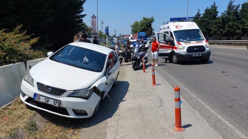 Samsun'da motosiklet ile otomobil çarpıştı: 1 yaralı
