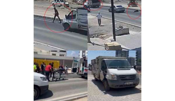 16 yaşındaki sürücünün kullandığı kamyonet yayaya çaptı: Kaza anı kamerada
