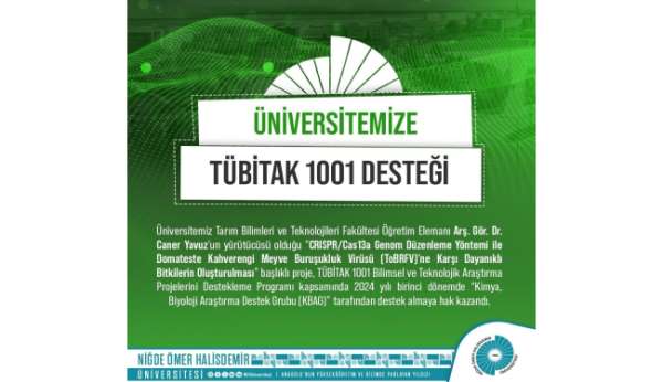 Niğde Ömer Halisdemir Üniversitesinin domates virüsü projesi desteklenmeye hak kazandı
