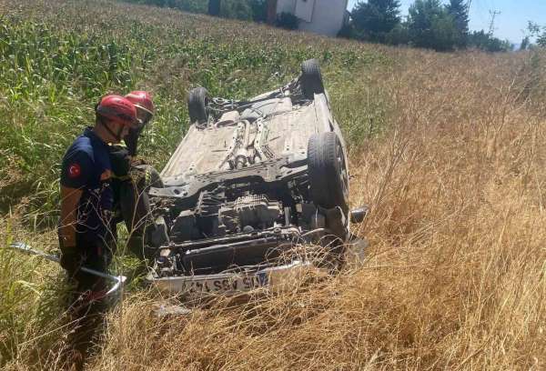 Otomobil şarampole uçtu: 1 yaralı