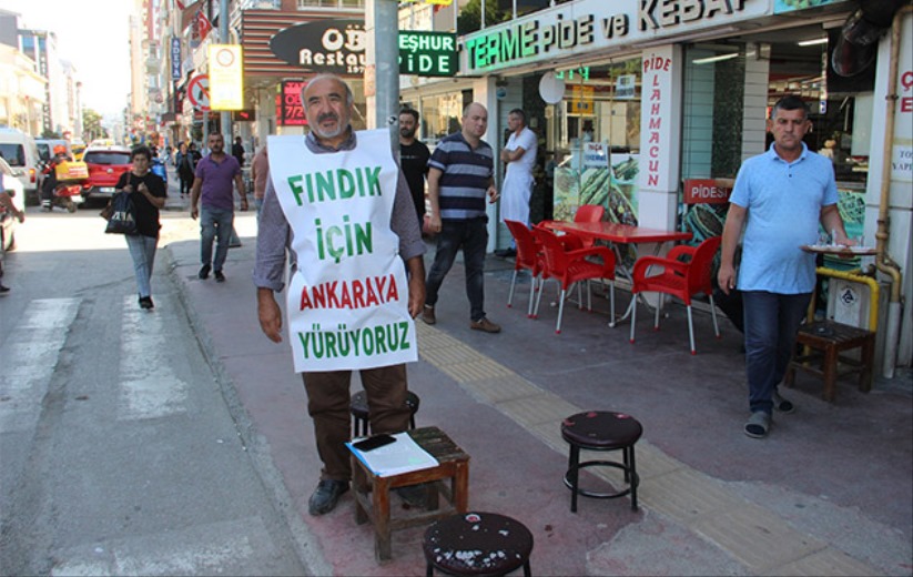 CHP Eski Vekilinden Giresun'dan Ankara'ya Fndk Yürüyüü