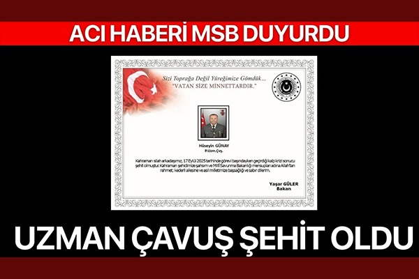 Kalp krizi geçiren Uzman Çavuş şehit oldu