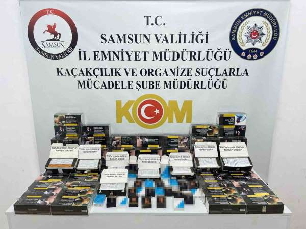 Samsun'da uyuşturucu hap ve kaçak makaron operasyonu