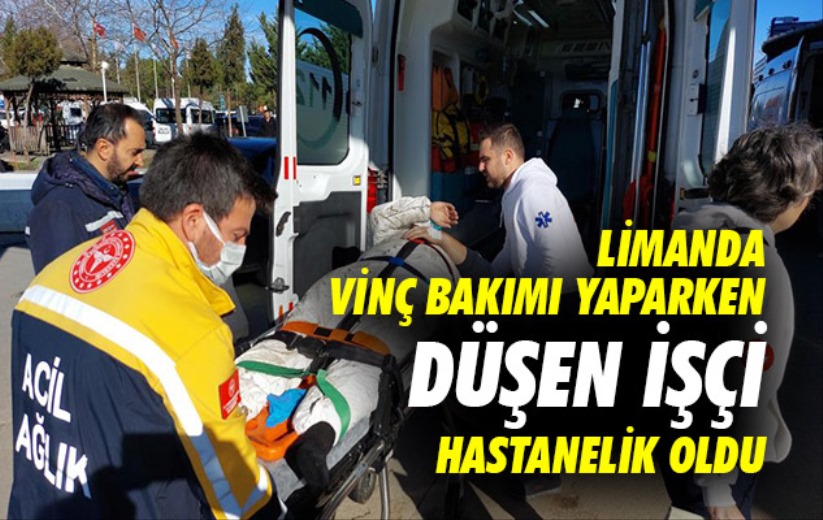 Samsun'da limanda vinç bakımı yaparken düşen işçi hastanelik oldu