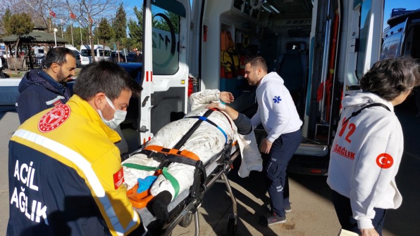 Samsun'da limanda vinç bakımı yaparken düşen işçi hastanelik oldu