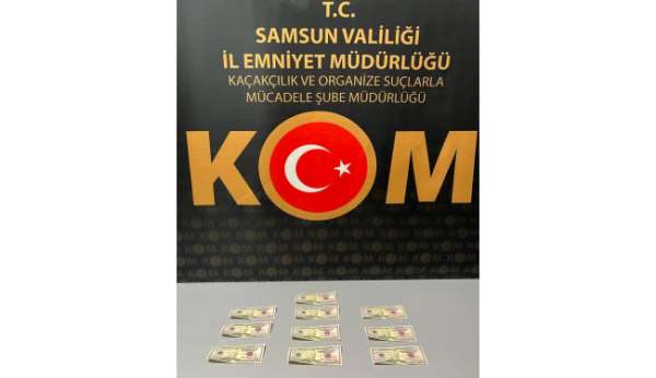 Samsun'da 10 adet 50'lik sahte dolarla yakalanan şahsa gözaltı