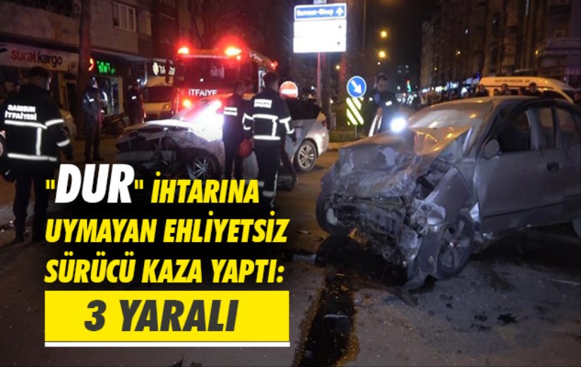 Samsun'da 'Dur' ihtarına uymayan ehliyetsiz sürücü kaza yaptı: 3 yaralı