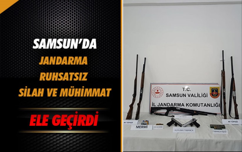 Samsun'da Jandarma ruhsatsız silah ve mühimmat ele geçirdi