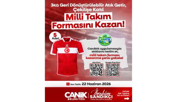 Canik'te atık getirene milli takım forması