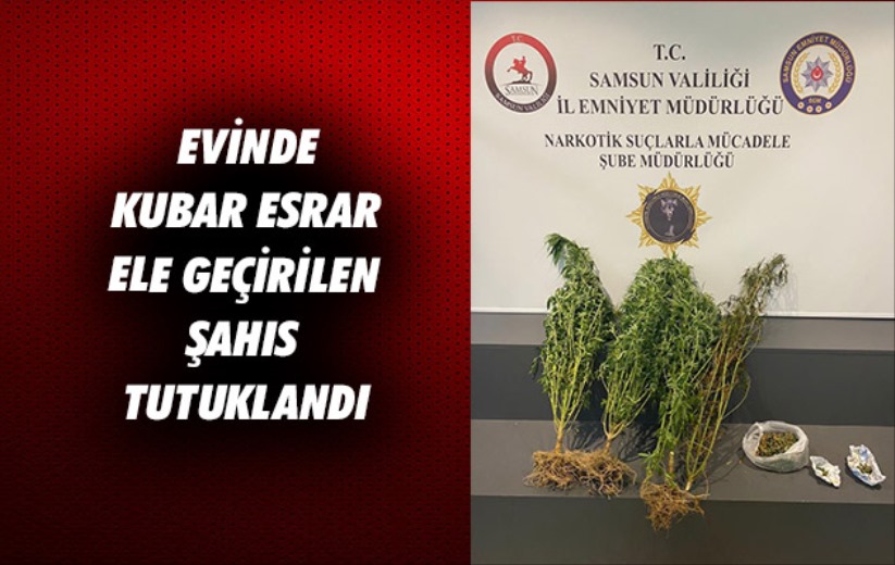 Samsun'da evinde kubar esrar ele geçirilen şahıs tutuklandı