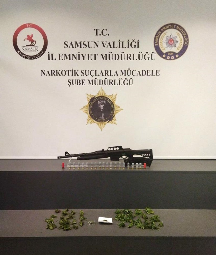 Samsun'da kubar esrar ve tüfekle yakalanan şahıs tutuklandı