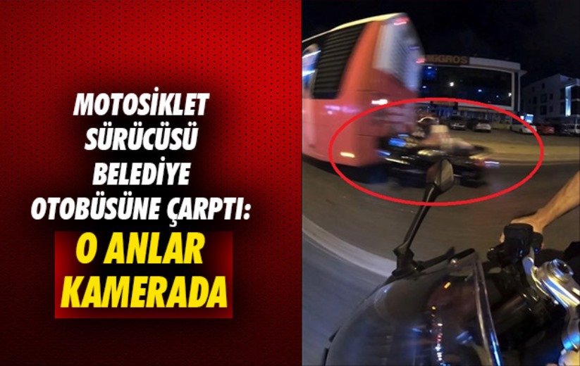 Samsun'da motosiklet sürücüsü belediye otobüsüne çarptı: O anlar kamerada