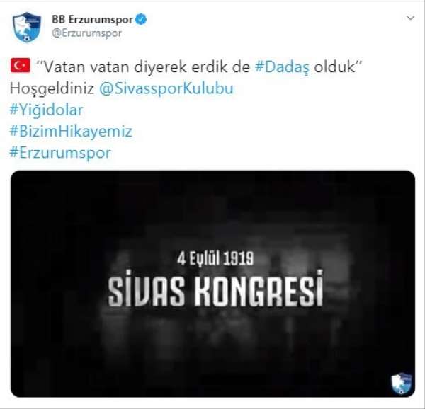 Erzurumspor ile Sivasspor arasında dostluk rüzgarları