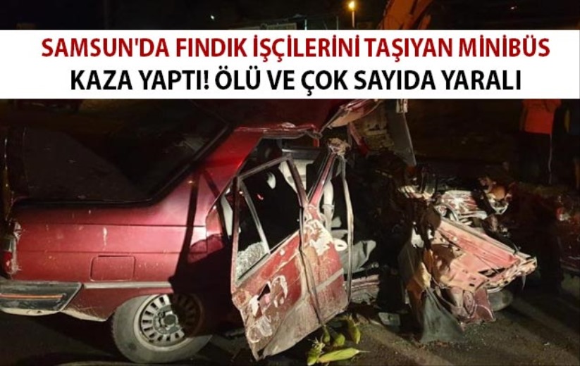 Samsun'da fındık işçilerini taşıyan minibüs kaza yaptı! Ölü ve yaralı var