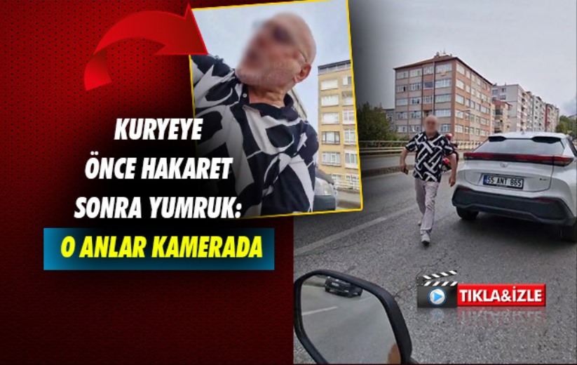 Samsun'da kuryeye önce hakaret sonra yumruk: O anlar kamerada