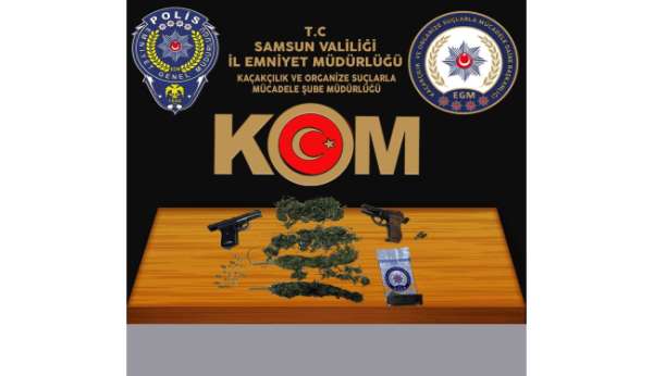 Samsun'da polis uyuşturucu ve silah ele geçirdi - Samsun haber