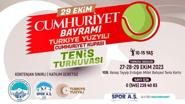 Spor A.Ş'den 29 Ekim'e öze Cumhuriyet Tenis Turnuvası