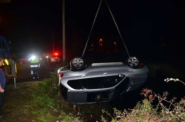 Samsun'da cip su kanalına düştü