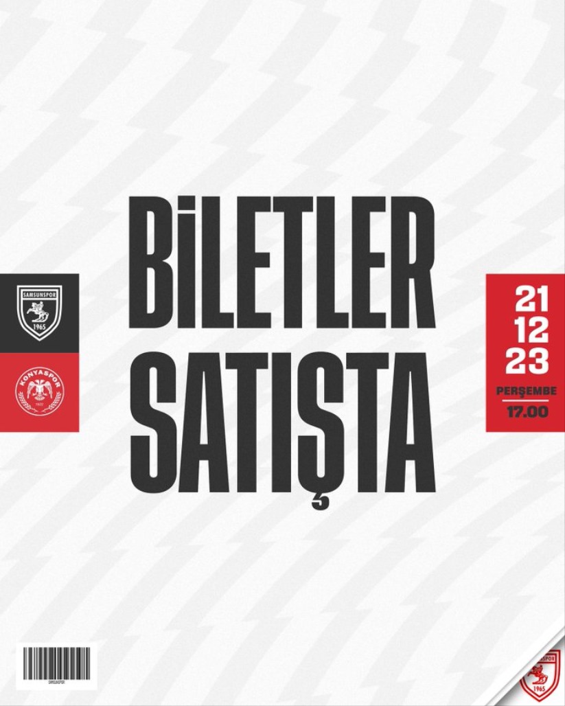 Samsunspor-Konyaspor maçı biletlerinin satışı devam ediyor