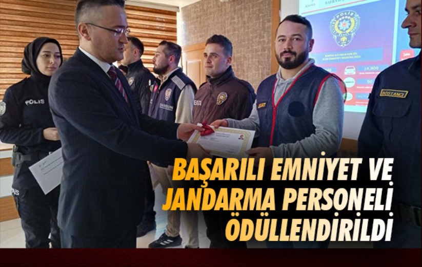 Samsun'da başarılı emniyet ve jandarma personeli ödüllendirildi