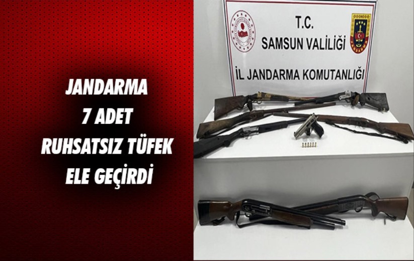 Samsun'da Jandarma 7 ruhsatsız tüfek ele geçirdi