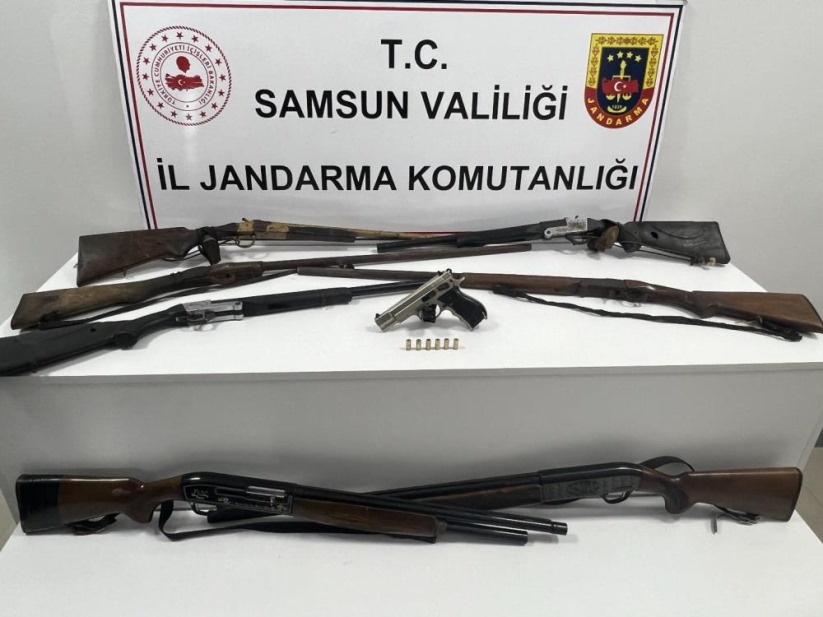 Samsun'da Jandarma 7 ruhsatsız tüfek ele geçirdi