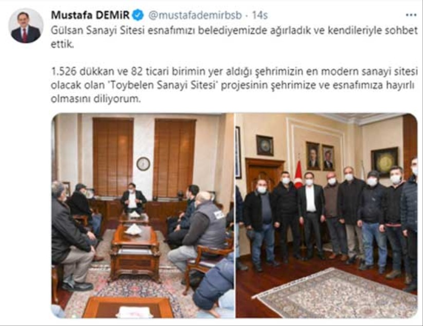 Eylemin ardından Başkan Demir'den Gülsan paylaşımı