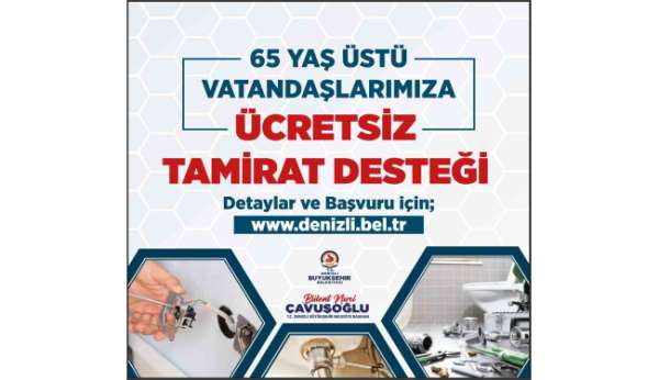 Denizli Büyükşehirden ücretsiz tamirat desteği